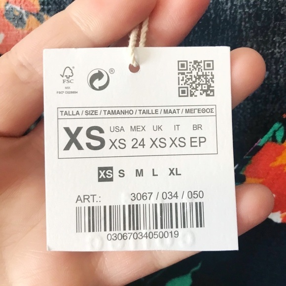 Zara NWT Floral V-Neck Peplum Ruffle Blouse XS - Picture 8 of 9